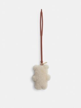 Coach Outlet Bear Puffy Bag Charm In Shearling